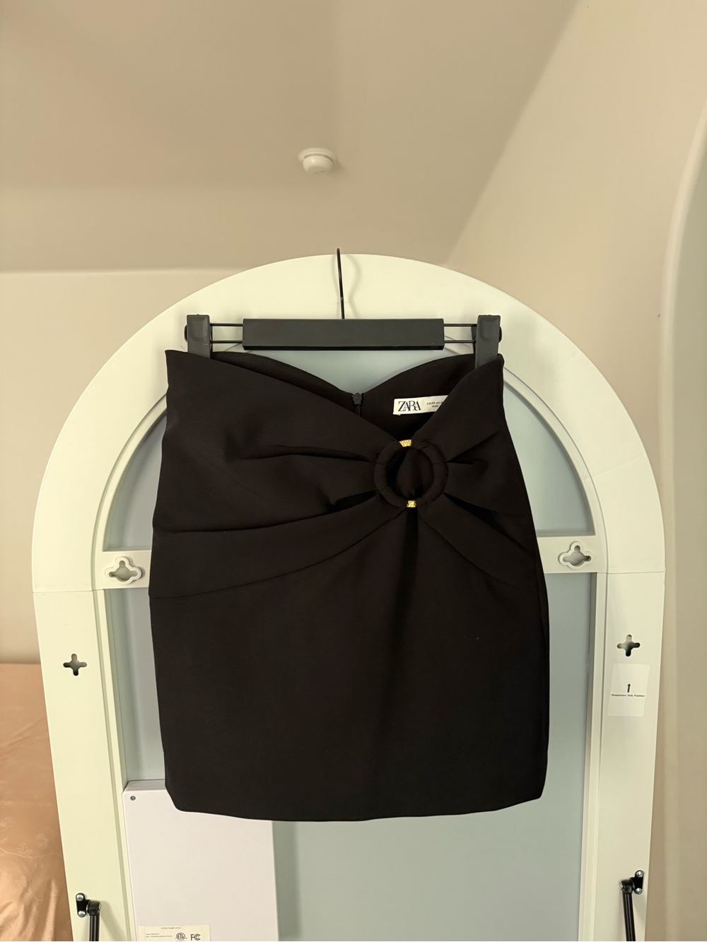 Zara Black Ring Detail Mini Skirt | XS | Excellent Condition